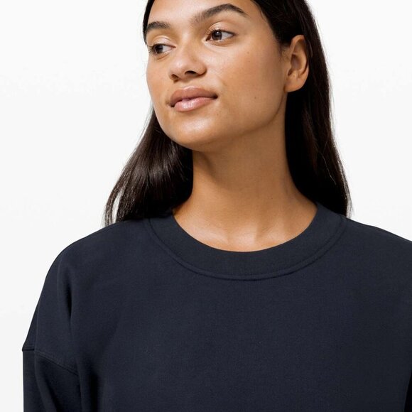 NWT Lululemon Perfectly Oversized Crop Crew True Navy Size 4 - Picture 5 of 9